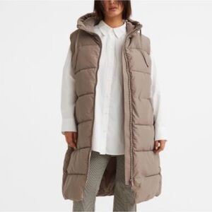 H&M Long Puffer Vest NWT Size Small